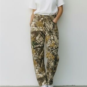 Viral TikTok Camo Print Wide Leg Cargo Pants Size Large NWT